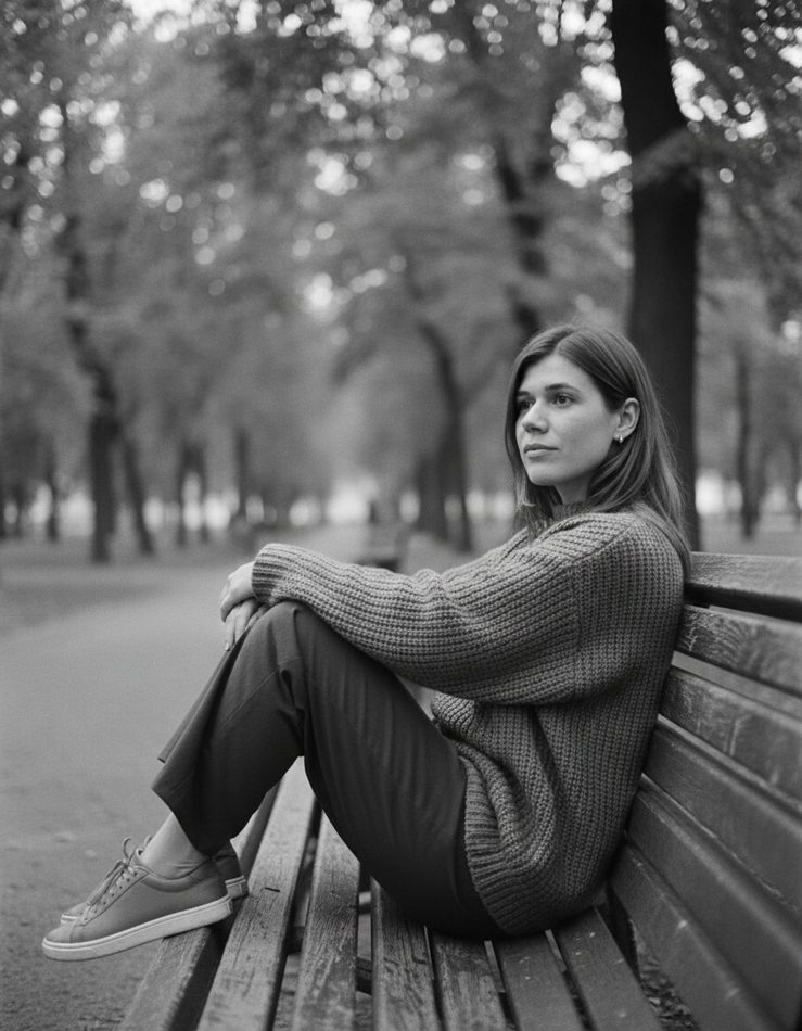Парк на скамейке — ИИ-фотосессия